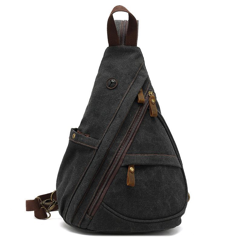 Sac de Poitrine en Toile pour Homme Grande Capacité Loisirs