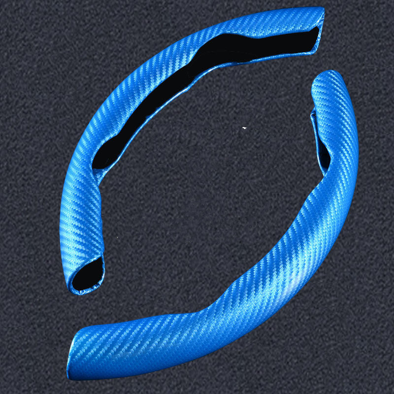 Car Universal Steering Wheel Cover Two-section Buckle Handle Cover Carbon Fiber Sports Sets
