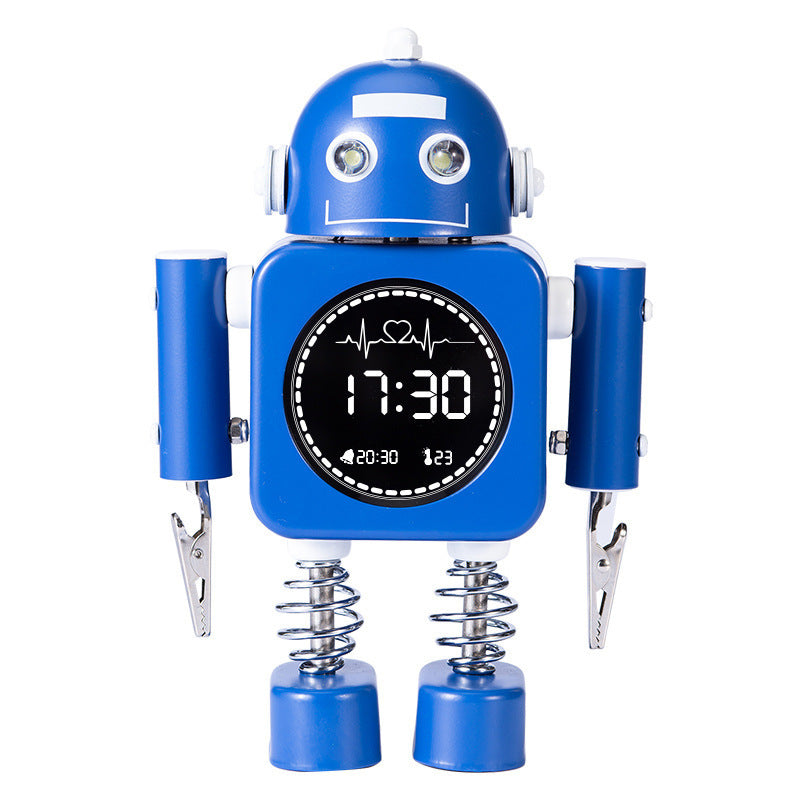 The New Robot Alarm Smart Desktop Bedside Clock Mute