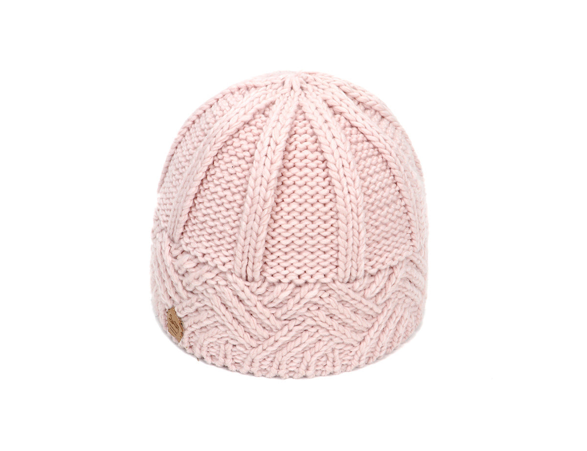 Retro Style Rhombus Lattice Thick Needle Wool Knit Hat