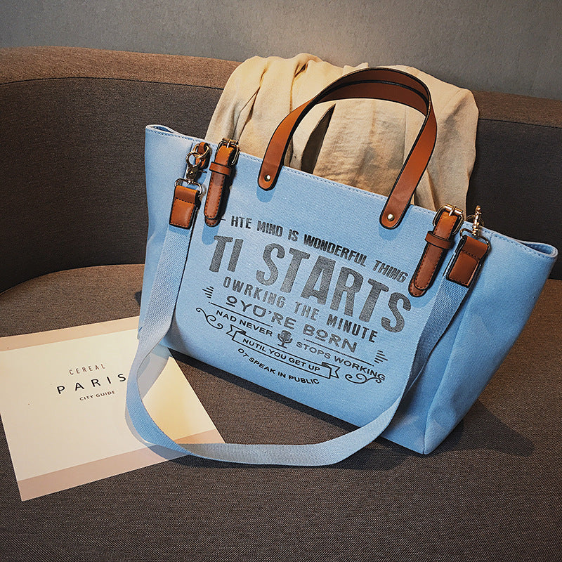 Canvas Messenger Bag Canvas Letter Hand Tote Bag