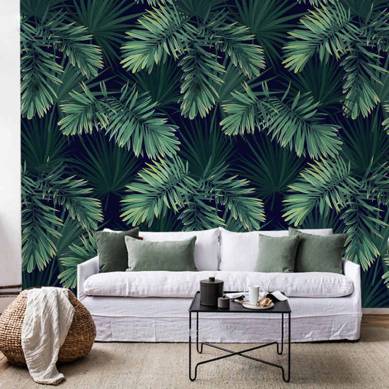 Nordic Green Plant Wallpaper Bedroom TV Background Wall