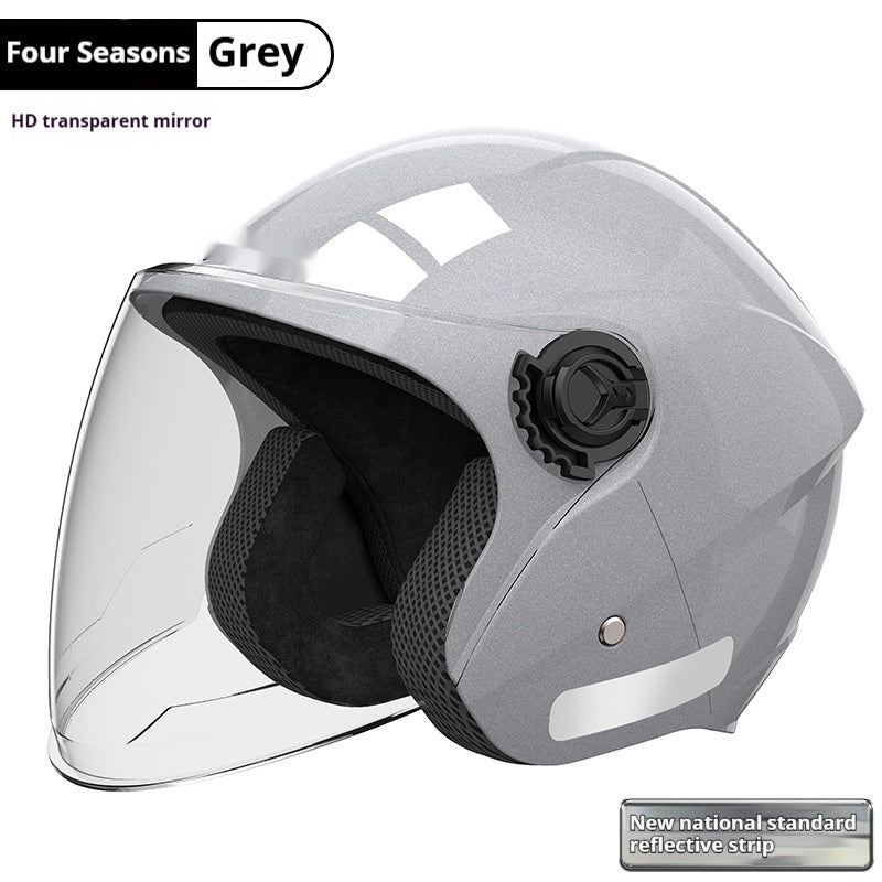 Electric Motorcycle Keep Warm And Windproof In Winter Helmet