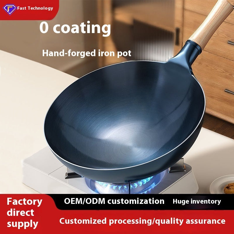 Household Thickened Traditional Old-fashioned Non-coated Non-stick Pan Gas Stove Suitable