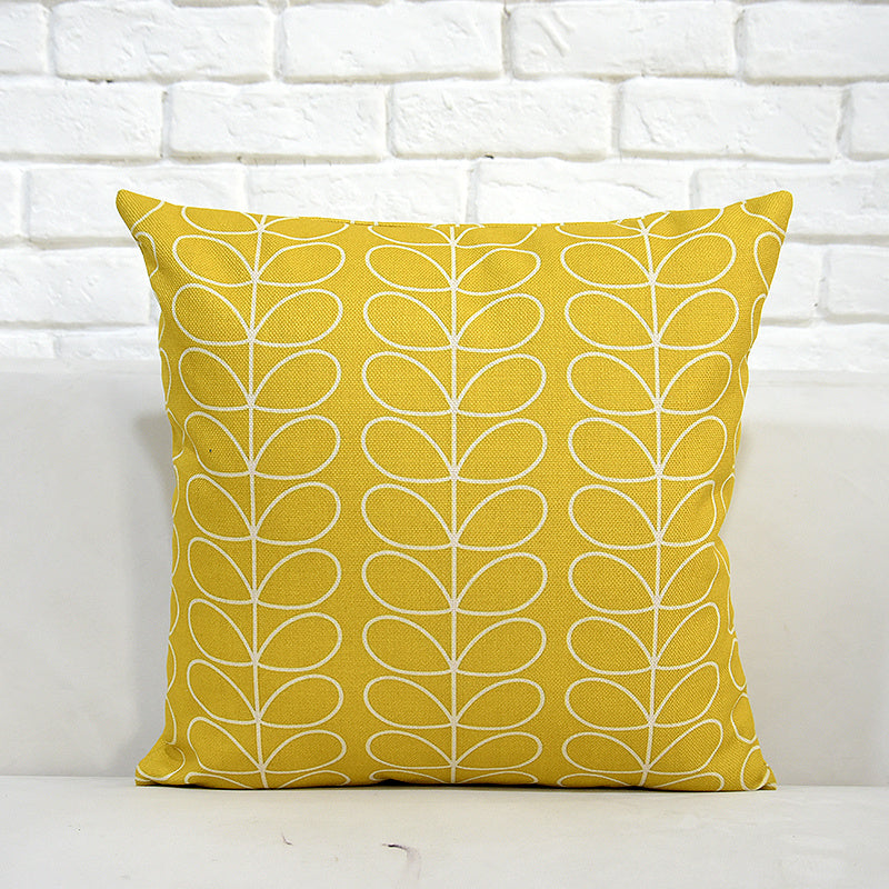 Cotton And Linen Pillow With Flower And Bird Picture