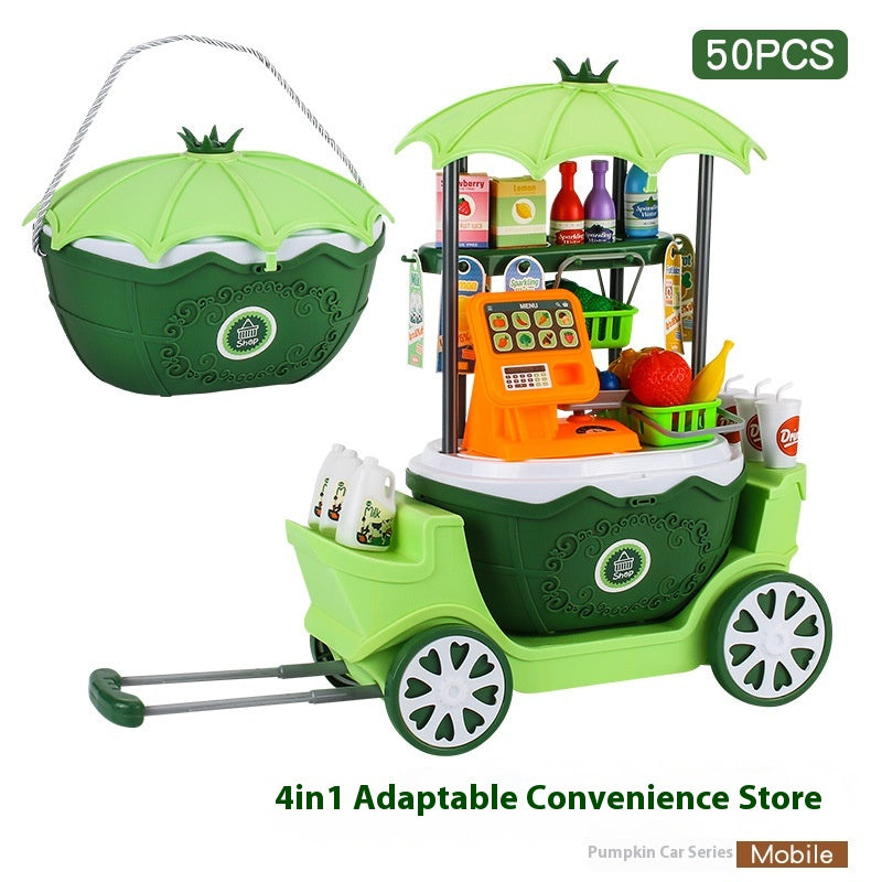 Children Play House Trolley Ice Cream Candy Car Dresser Doctor Toy Kitchen Suit