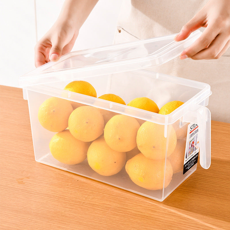 Handle Large Capacity Transparent Fresh-keeping Refrigerator Storage Box