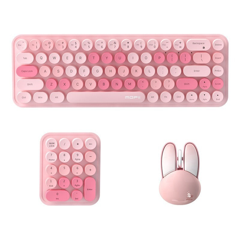 Wireless Keyboard And Mouse Three-piece Suit Cute Portable