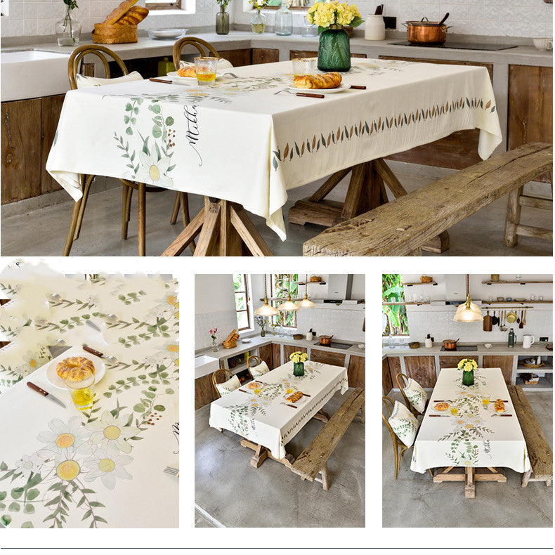 Coffee Table Rectangular Light Luxury High-end Fabric Tablecloth