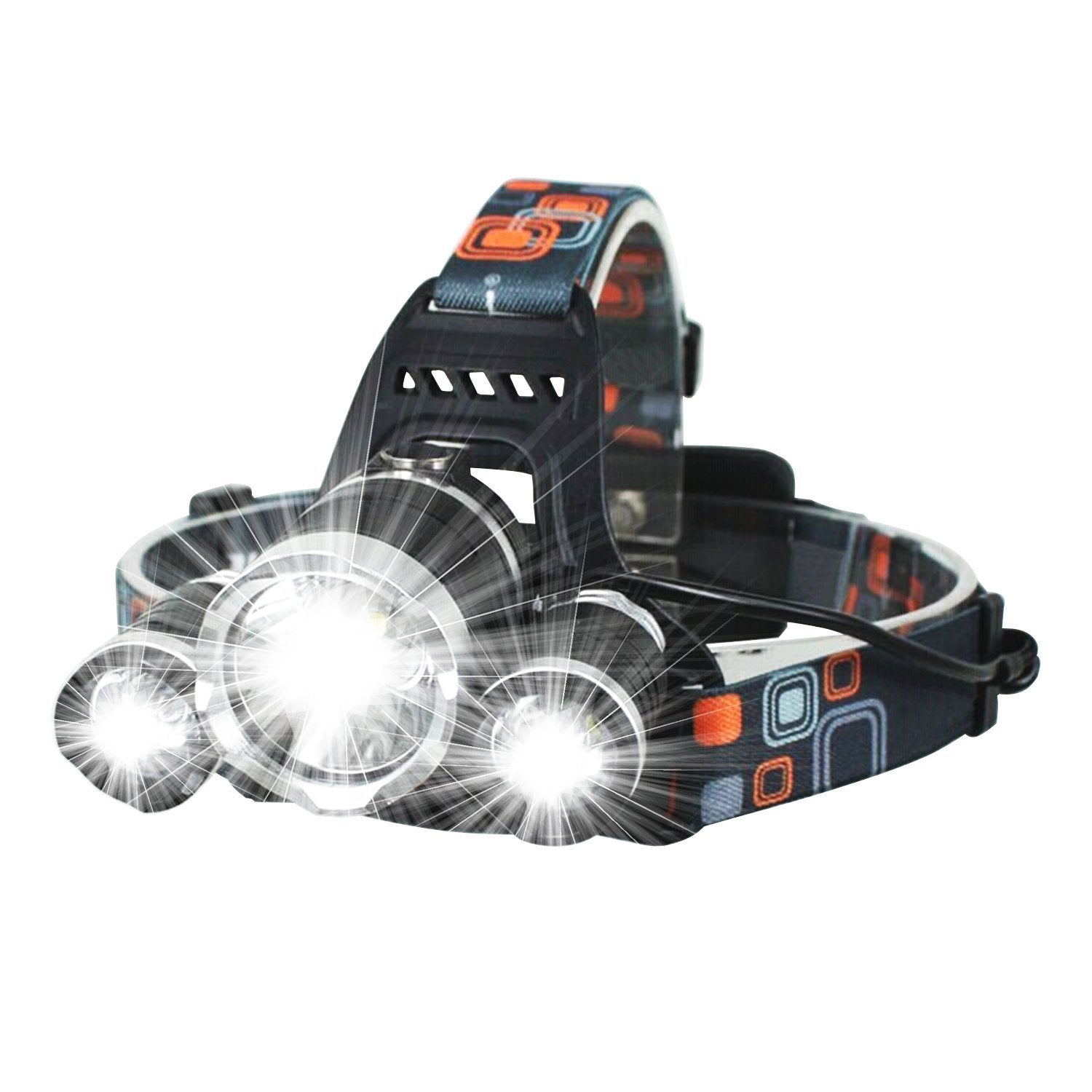 Vente directe frontale à LED rechargeable avec zoom, lampe frontale de pêche, torche de chasse