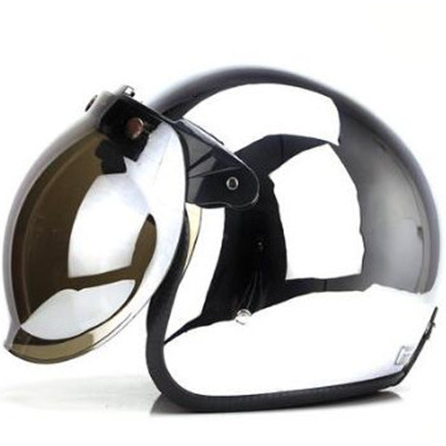 Retro Battery Electric Vehicle Helmet Mirror Reflective