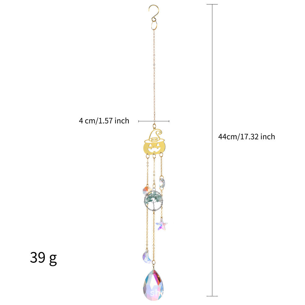 Halloween Star Moon Life Tree Crystal Decorative Pendant