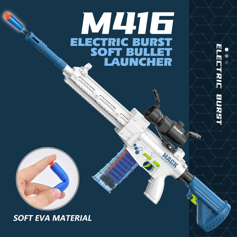 Electric Continuous Hair Soft Bullet Gun Sponge Sucker Soft Bullet Boy Toy