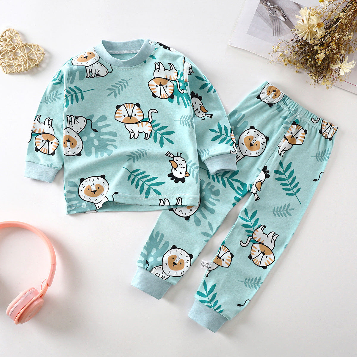 Children's Underwear Suit Pure Cotton Long Johns Top & Bottom Warm Loungewear