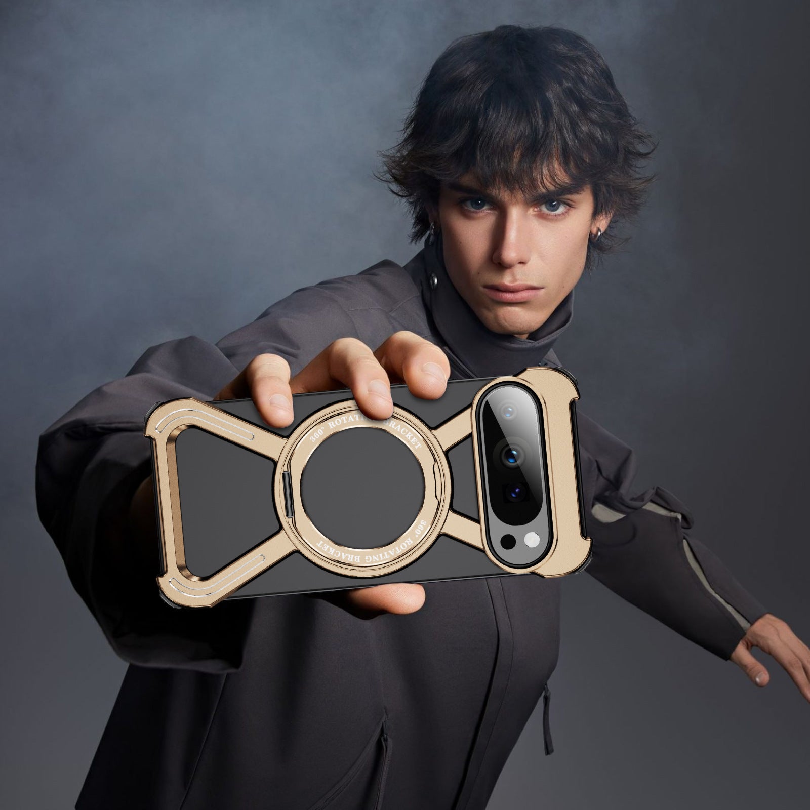 Fashion Personality Magnetic Rotating Bracket Phone Case