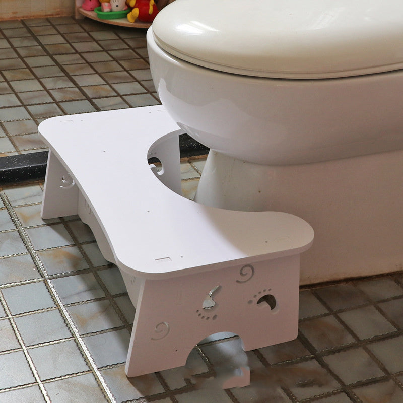Toilet Seat Foot Mat Children Elderly Toilet Heightening Insole PVC Wood Plastic Bench Senbang