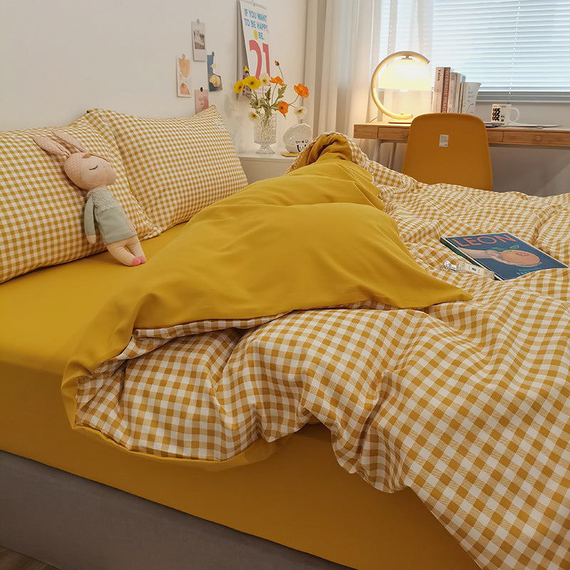Modern Minimalist Washed Cotton Four-piece Bedding Set