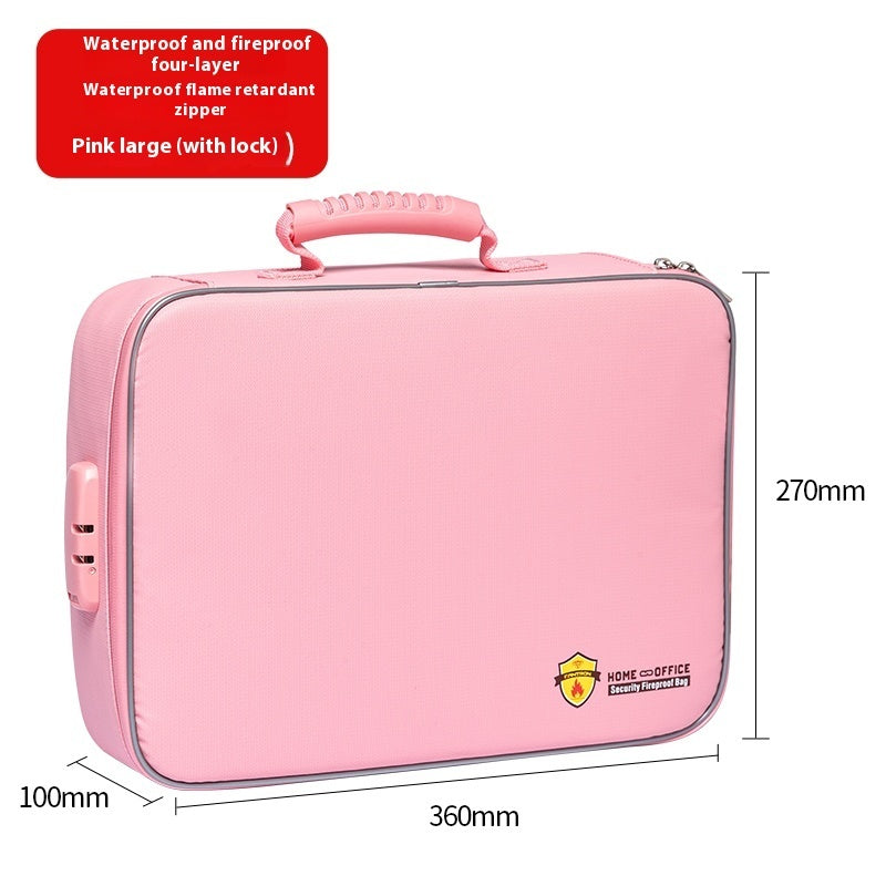 Fireproof Certificate Household Information File Bag Storage Box