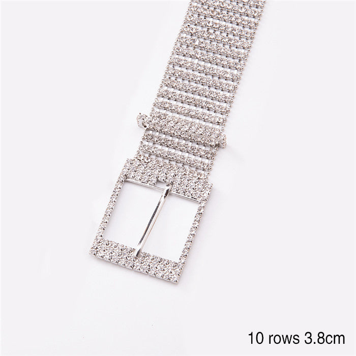 Ceinture pour femme en alliage brillant avec strass