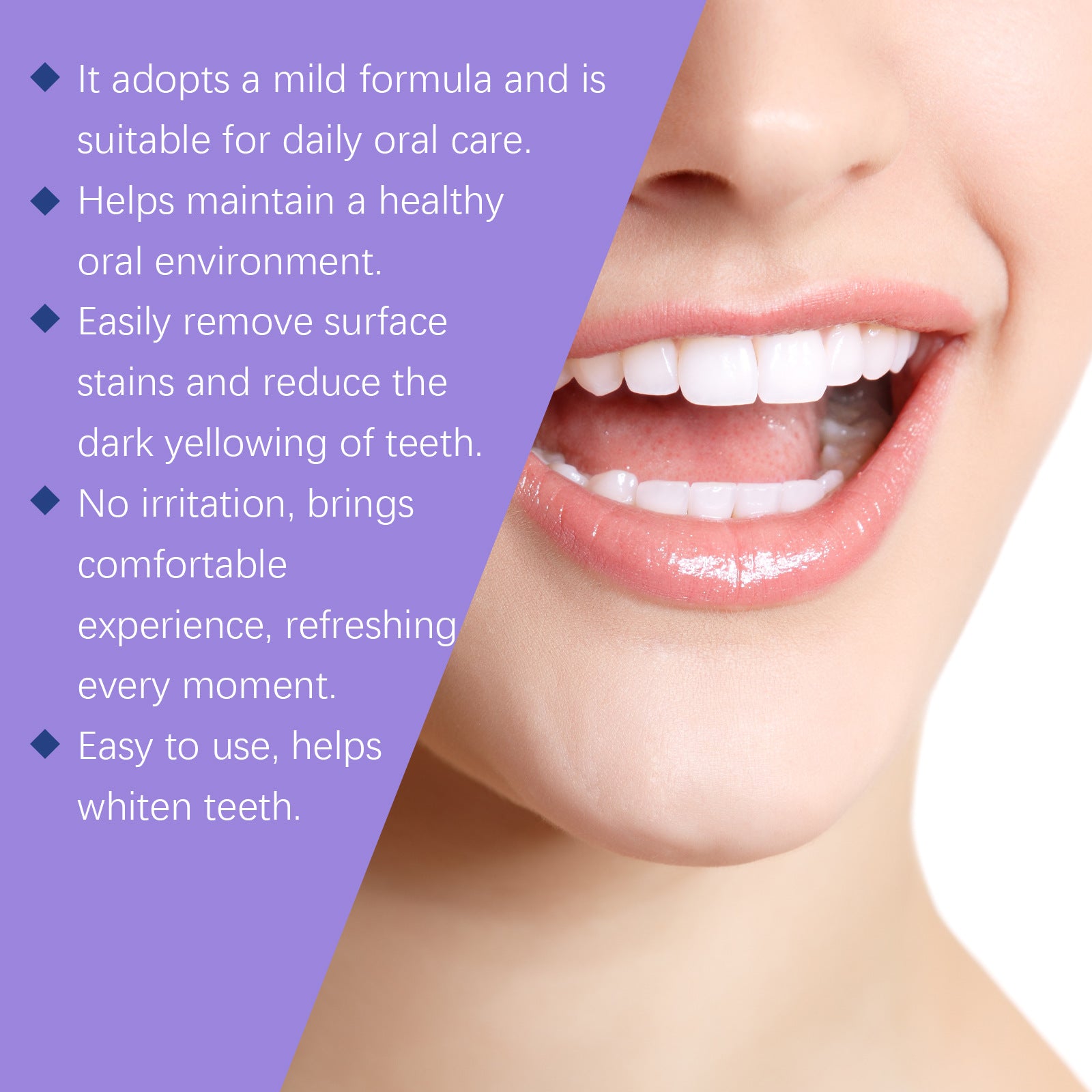 Purple Bright White Beauty Toothpowder Gentle Oral Cleaning