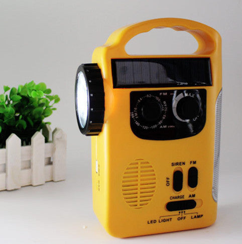 Solar Hand Held Flashlight Multi Function Radio
