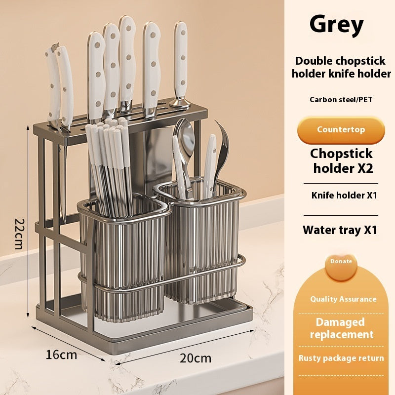 Kitchen Knife Holder Countertop Commodity Shelf Cutlery Storage Rack