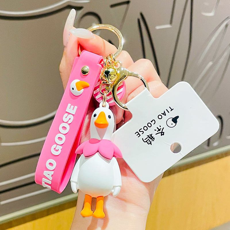 Cute Cartoon A Goose Keychain Fashion Student Pendant Personality Schoolbag