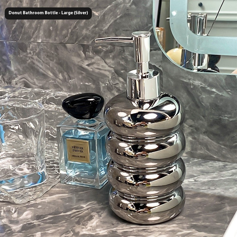 Ceramic Empty Bottle For Shower Gel Divided Into Bottles And Pressed