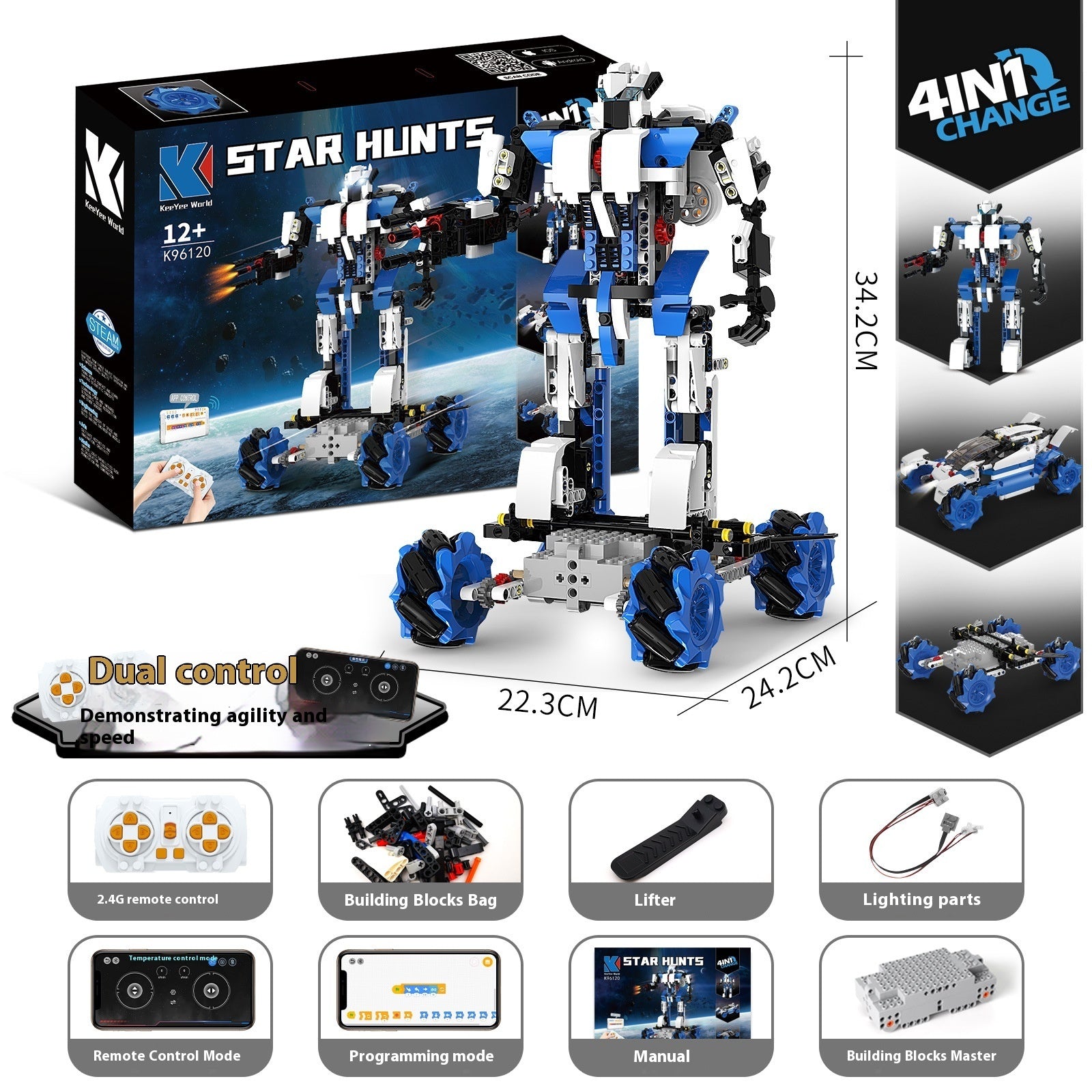 Programming Robot Electric Building Blocks Remote Control Car Toys