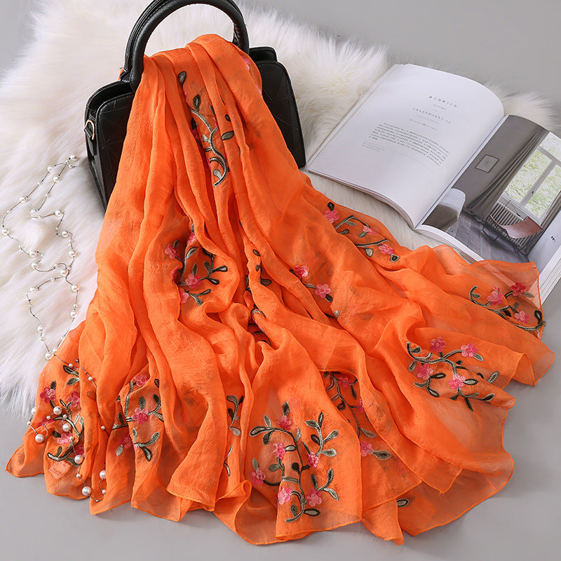 New Autumn And Winter Women's Long Embroidered Scarf