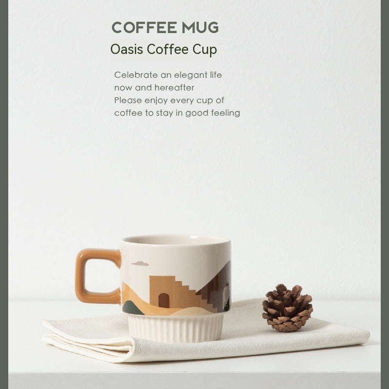 Good-looking Morandi Coffee Cup Vintage Ceramic Mug