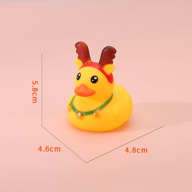 Vinyl Christmas Antlers Small Yellow Duck Water Toys