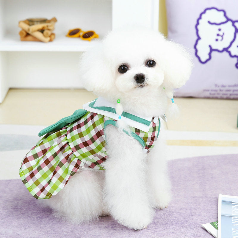 Pet Cute Clothes Casual Fashion Style All-matching Bow Traction Skirt