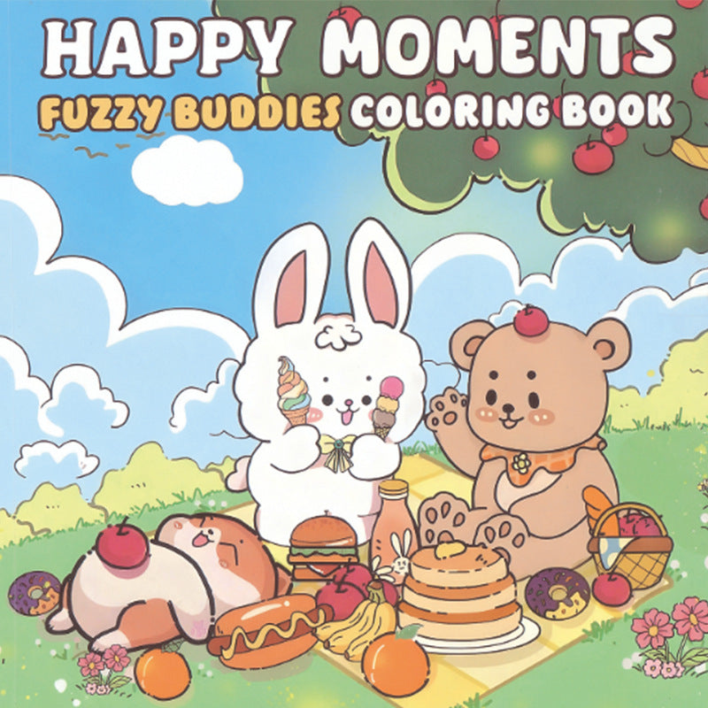 Coloring Book For Adults And Teens Cute Animal Characters Book Easy-to-start Coloring Book