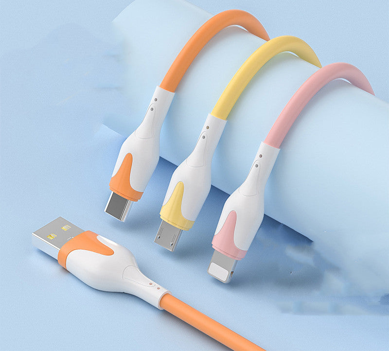 Câble USB en Silicone Liquide Micro USB Type C Câble Chargeur Fil de Charge Rapide 3A Cordon de Données Ligne de Charge pour Téléphone Portable