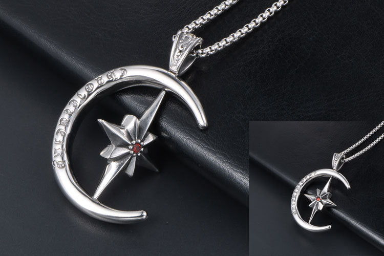 Gemstone Men's Titanium Steel Necklace