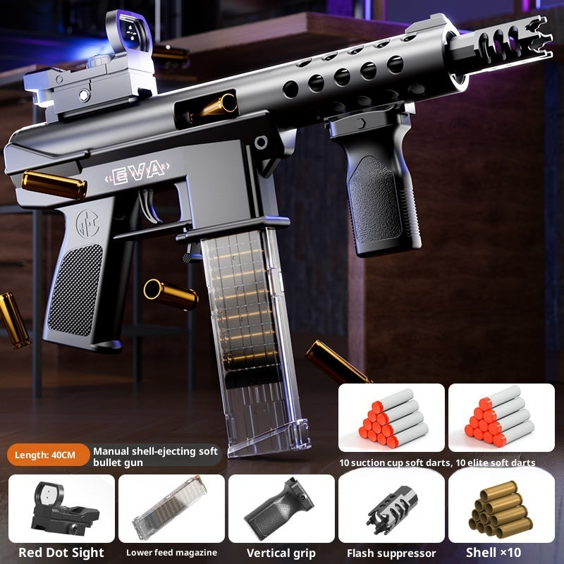 TEC-9 Soft Bullet Gun Manual Shell Throwing Submachine Gun Model