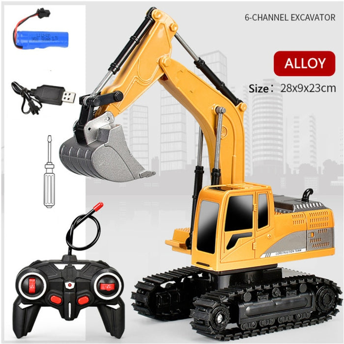Children's Alloy Remote Control Excavator Construction Vehicle Toy