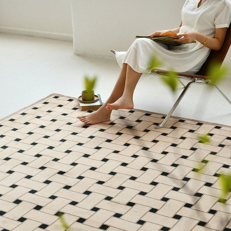 Modern French Print Living Room Bedroom Rug