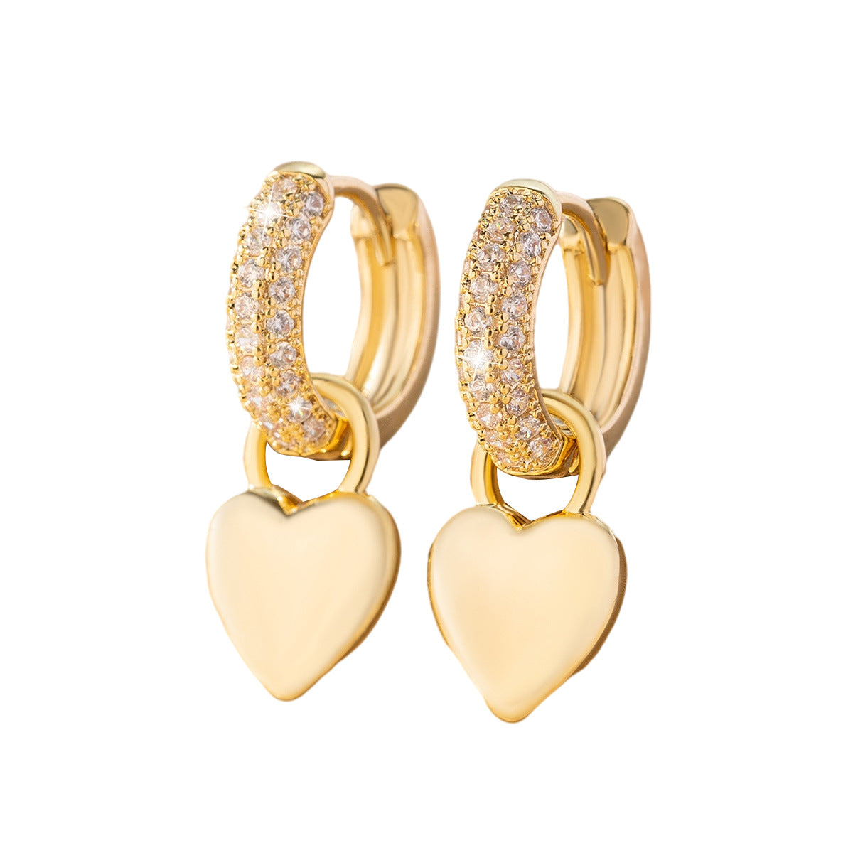Heart-shaped Zircon Design Simple Earrings