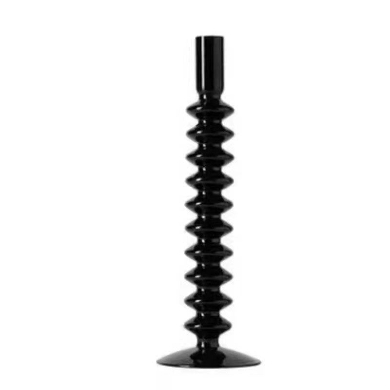 Black Glass Candlestick Nordic Romantic French Home Soft Decoration