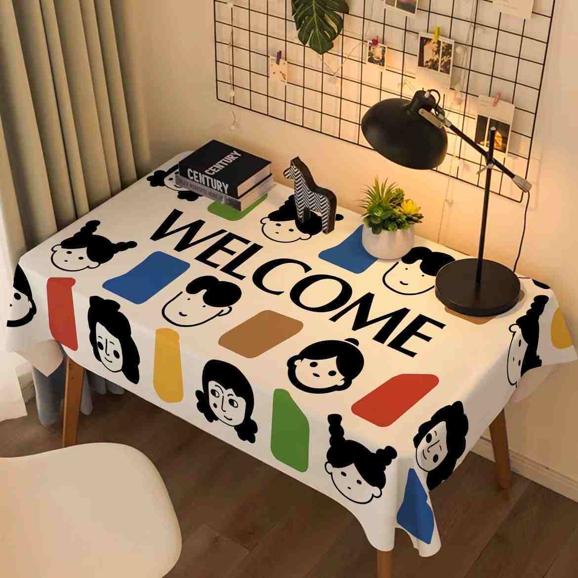 Cartoon Dorm Study Table Tablecloth Rectangular Coffee Table Desk Pad