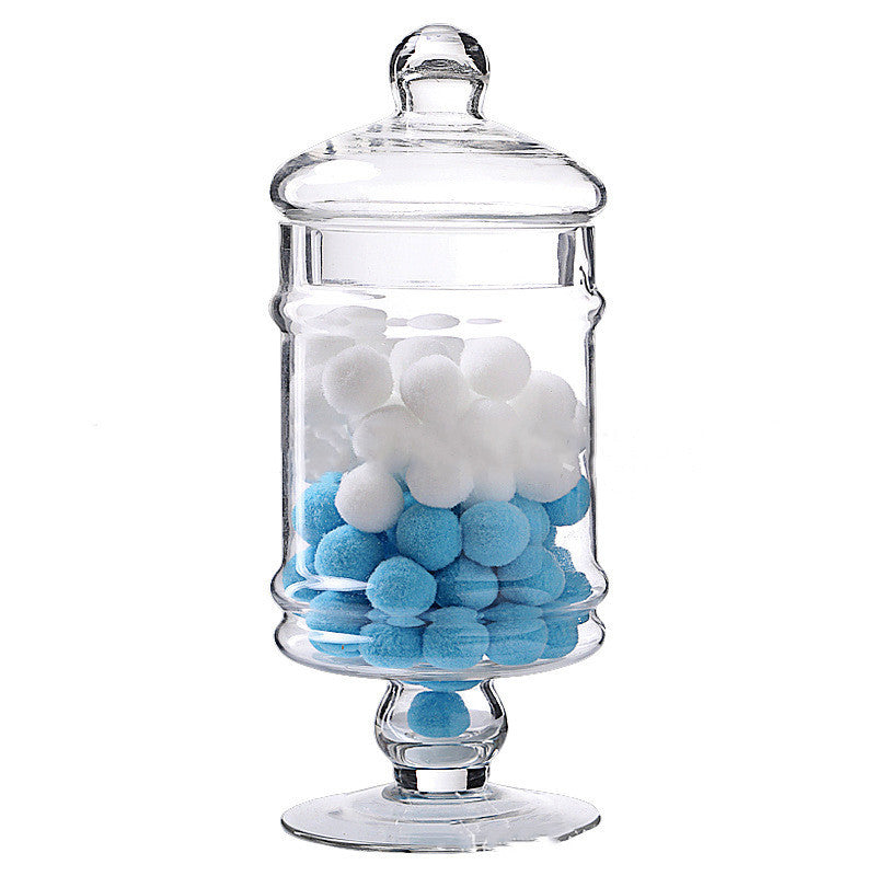 Clear Glass Decorative Candy Storage Jar