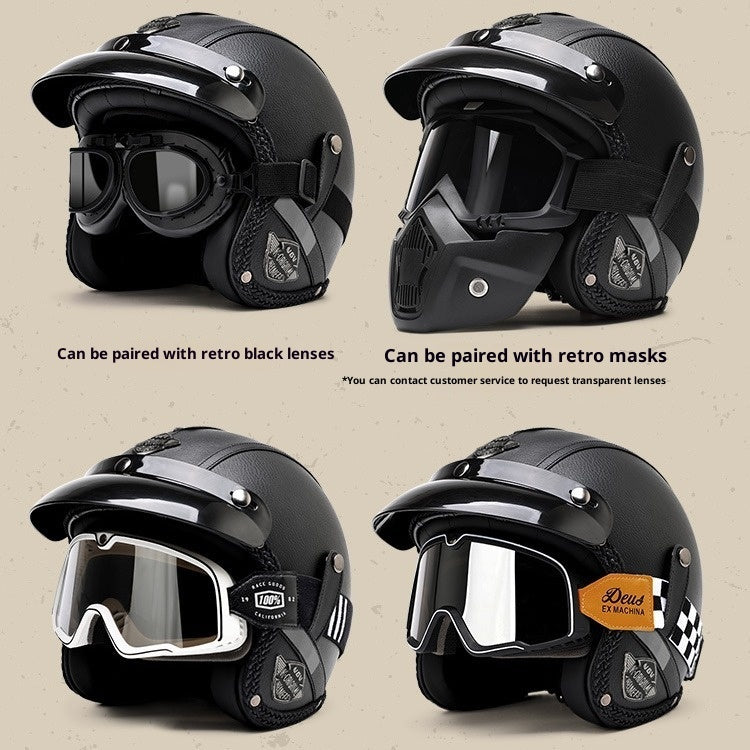 Casque de moto 3C certifié Rétro Voiture électrique