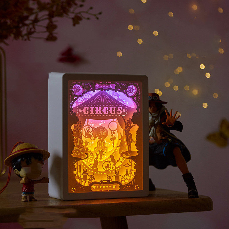 Circus 3D Stereo Light And Shadow Paper Carved Lamp