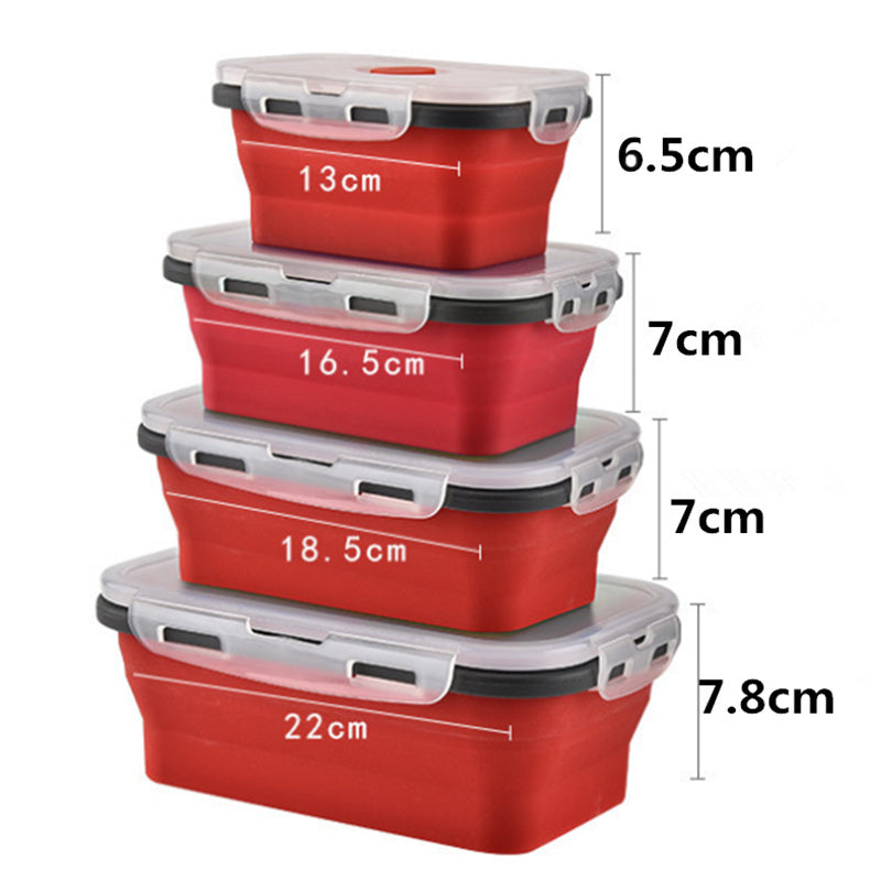 Square Silicone Folding Lunch Refrigerator Storage Box