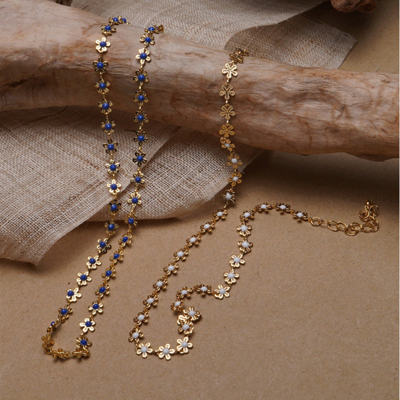 South Korea Dongdaemun Necklace Female Flower Necklace Clavicle Chain