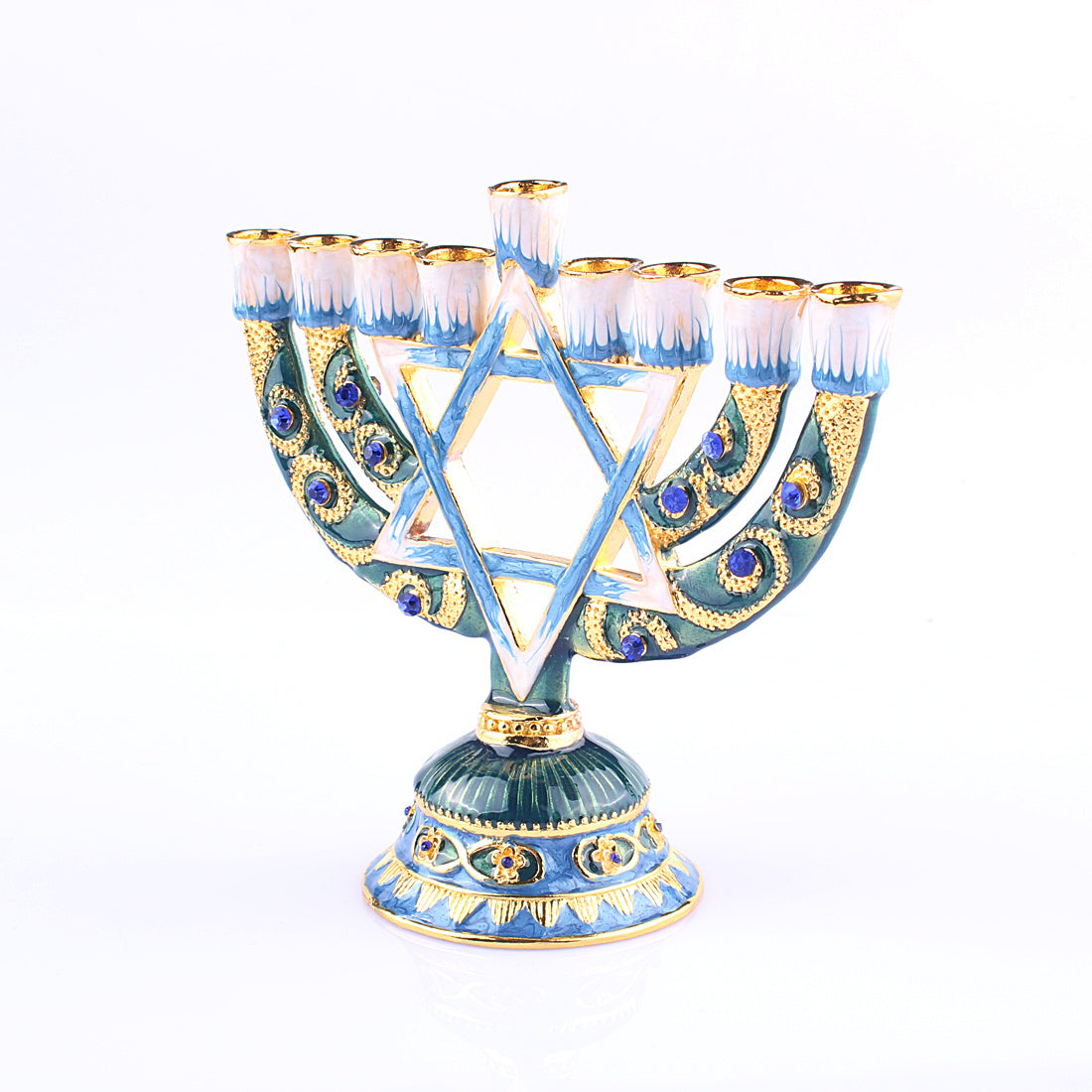 Retro Enamel Nine-headed Metal Candle Holder