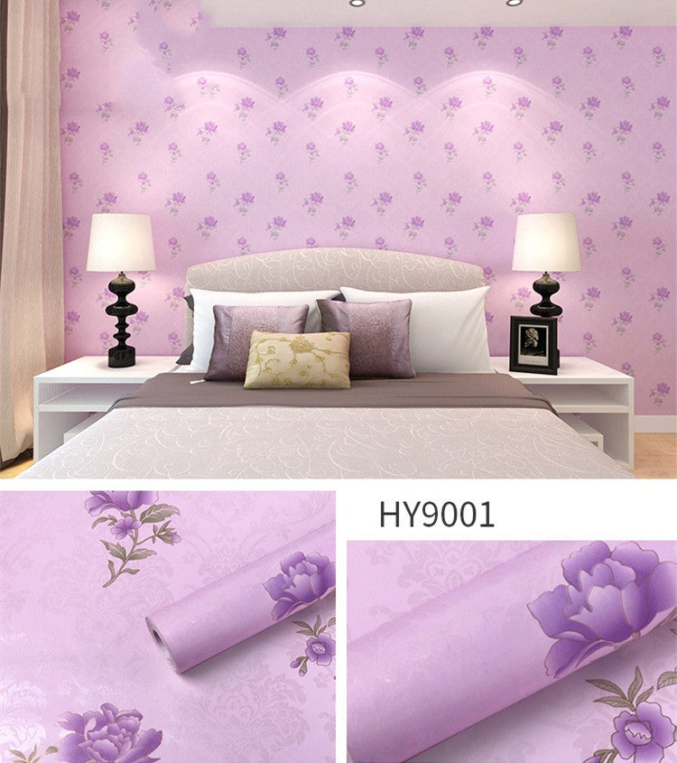 Large Flower Wallpaper Mixed With Family Style