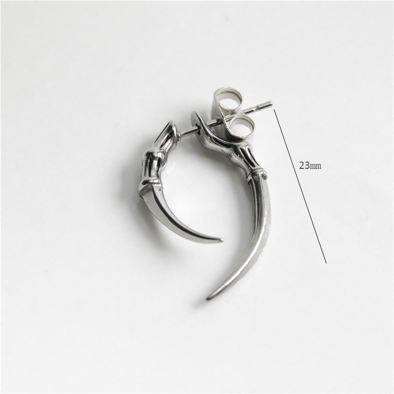 Personality Vintage Titanium Steel Casting Claw Stud Earrings